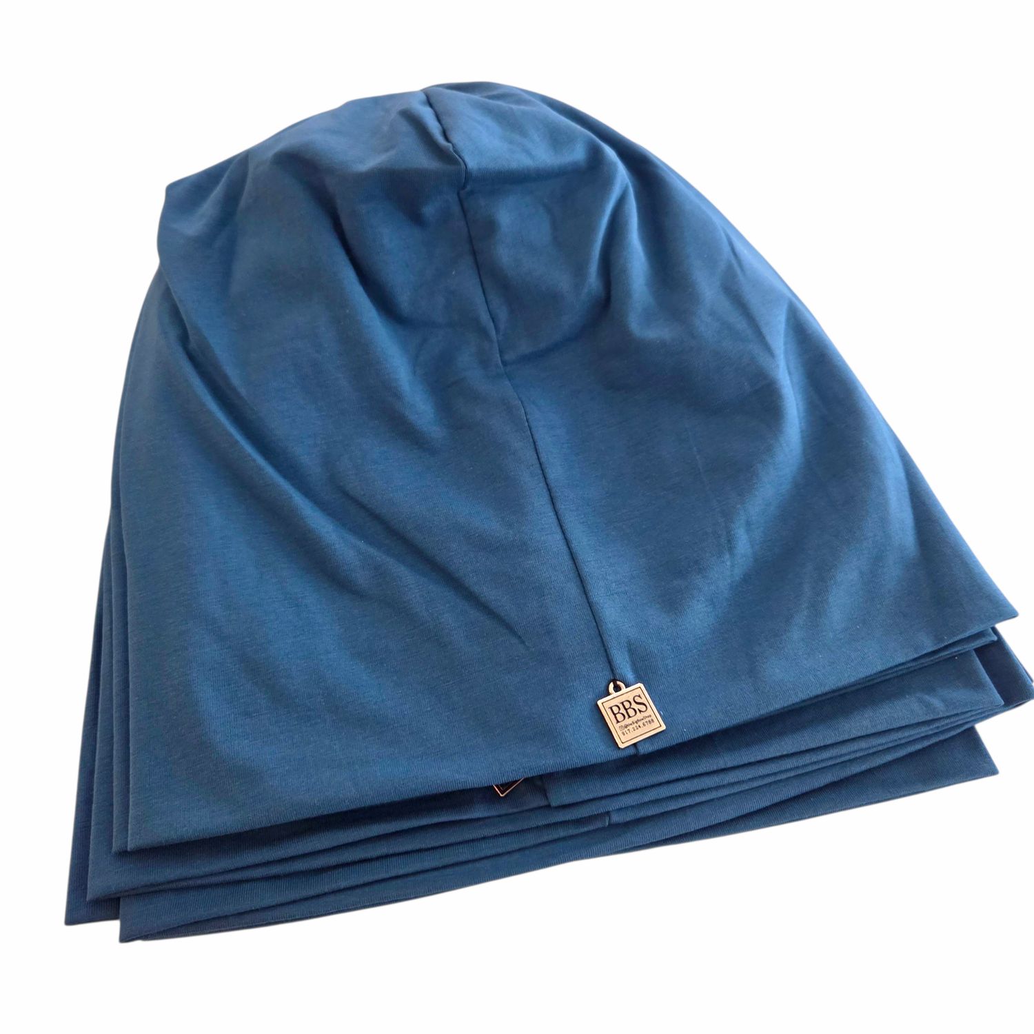 Petrol blue thin cotton beanie