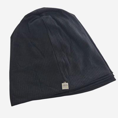 Black beanie - thick ribs
