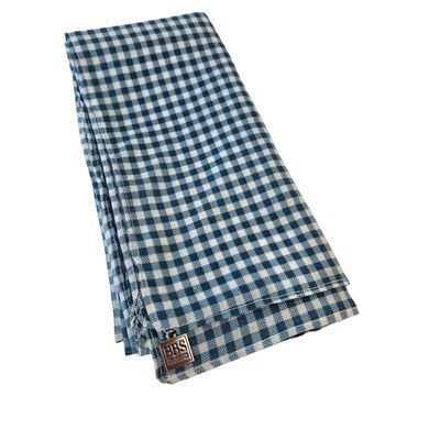Gingham Cotton Tichel - teal