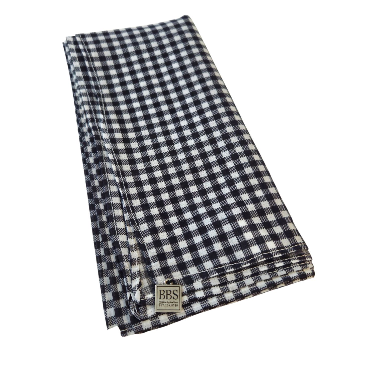 Black gingham - small square tichel bandana