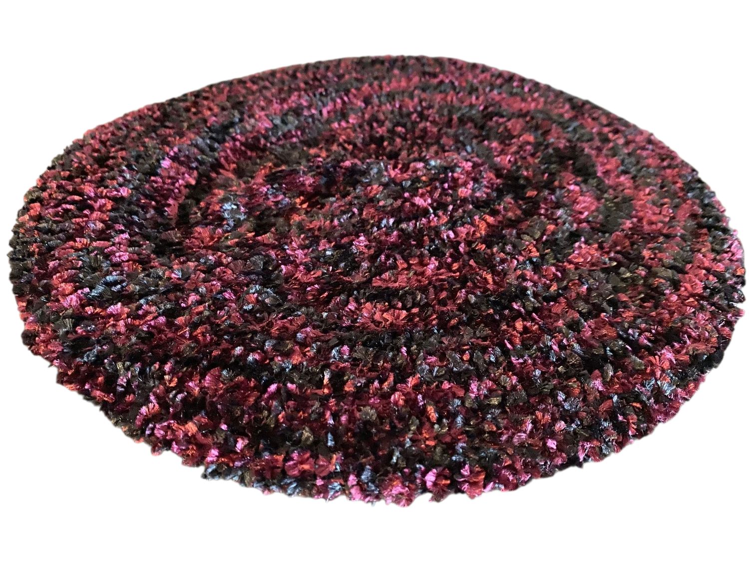 Black/burgundy  chenille snood