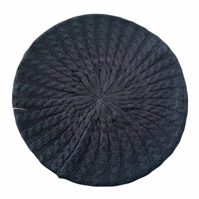 Denim color cable snood/beret