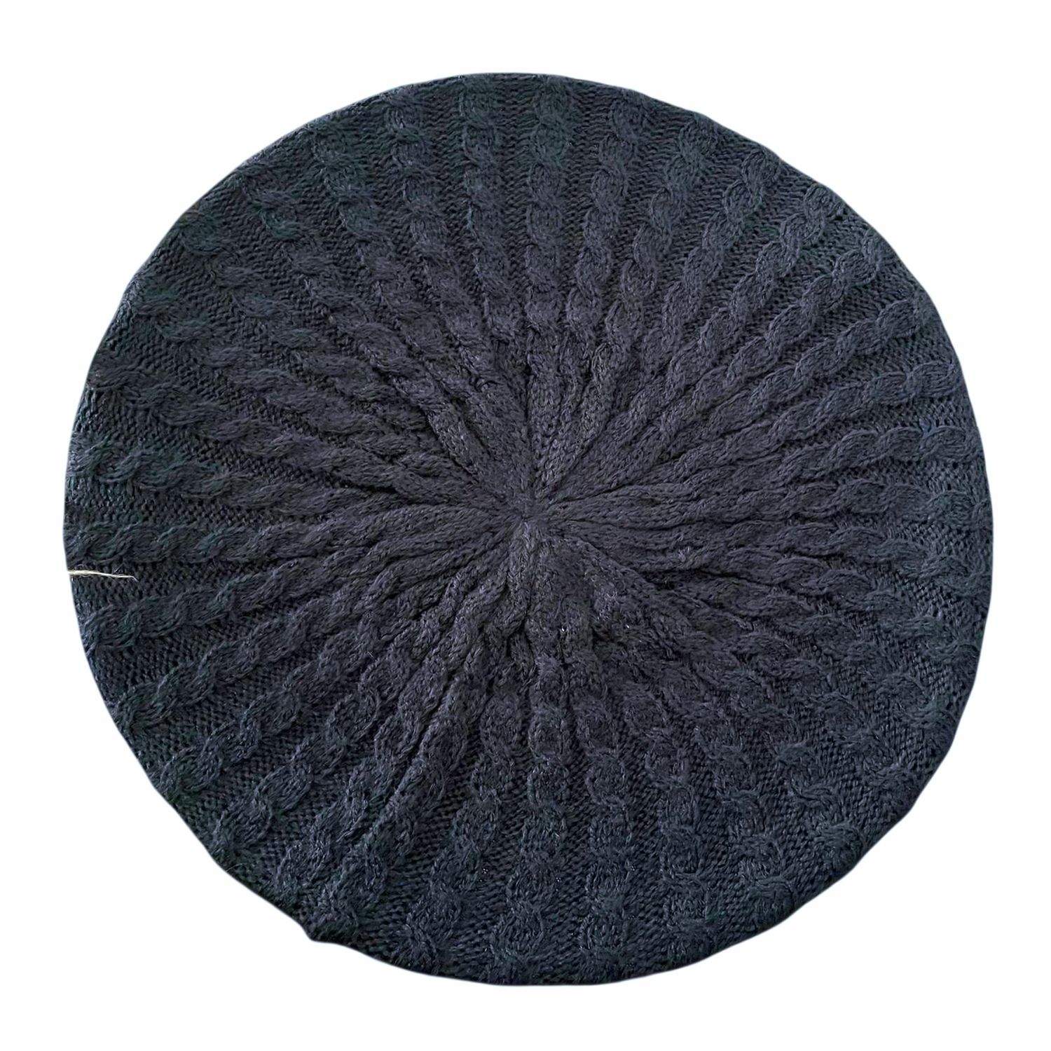 Denim color cable snood/beret