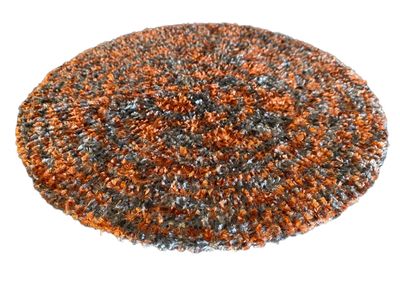 Rust gray lined chenille snood
