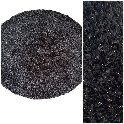 Black XL lined chenille snood w/silver lurex threads