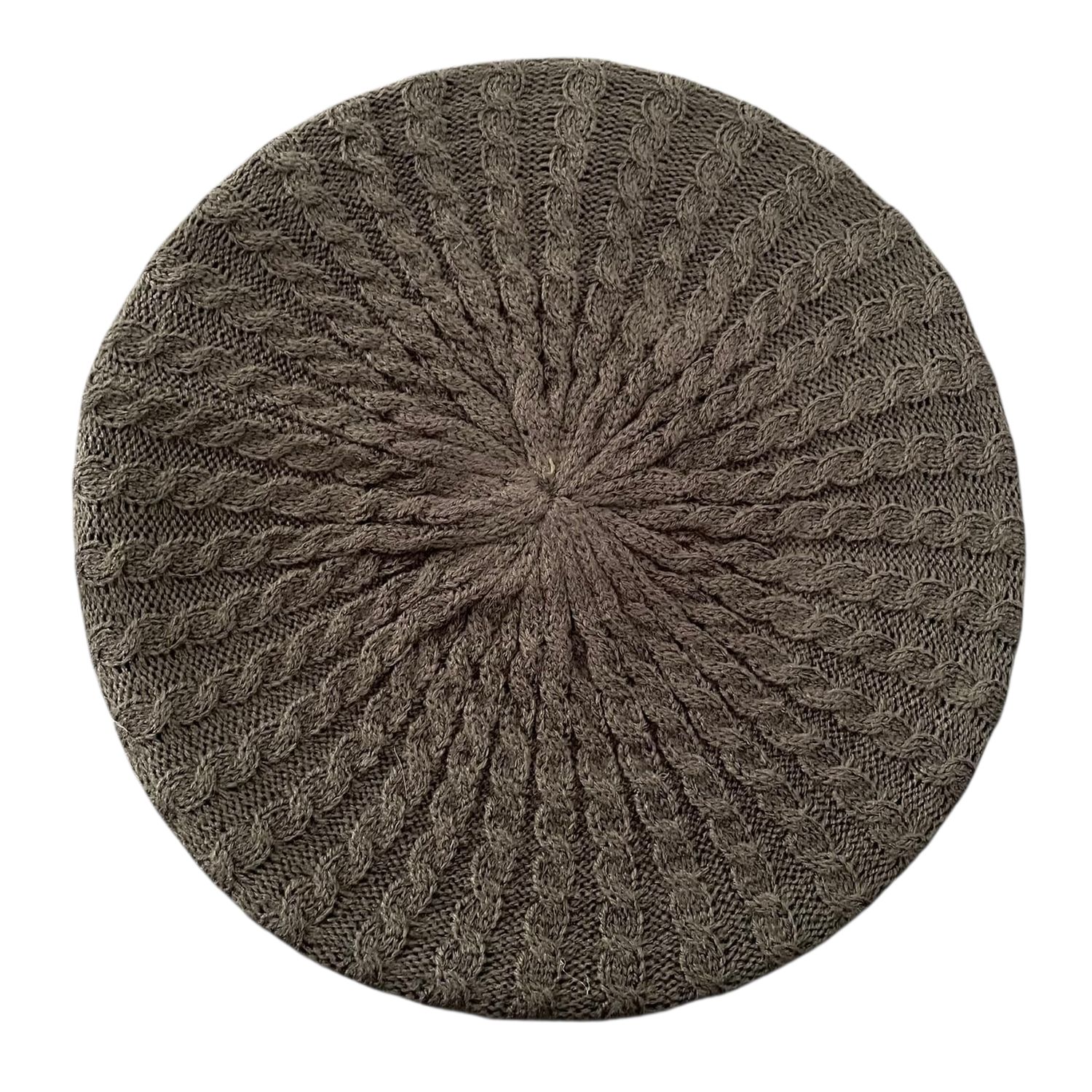 Gray cable snood/beret