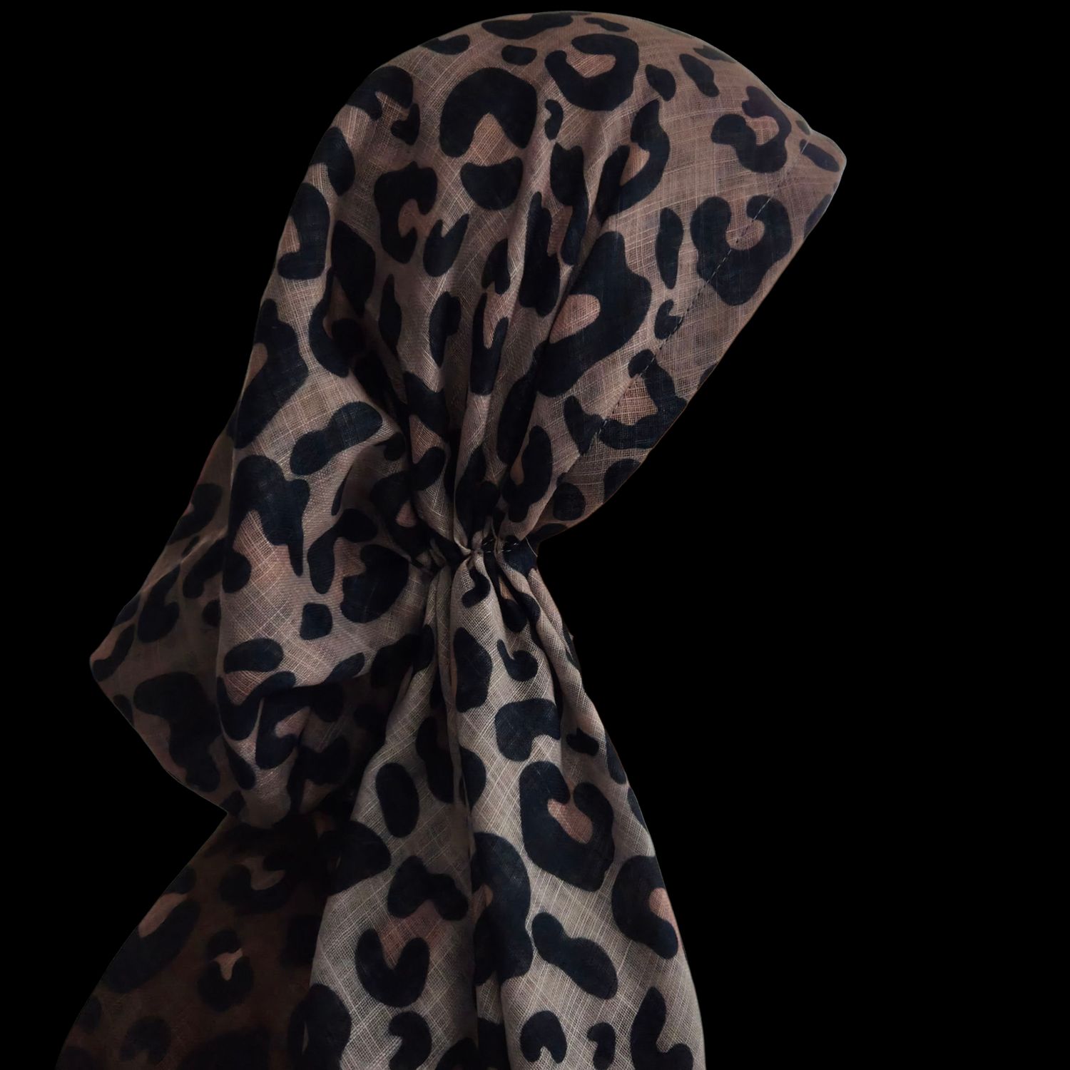 Shades of brown - leopard - soft fringes pretied tichel