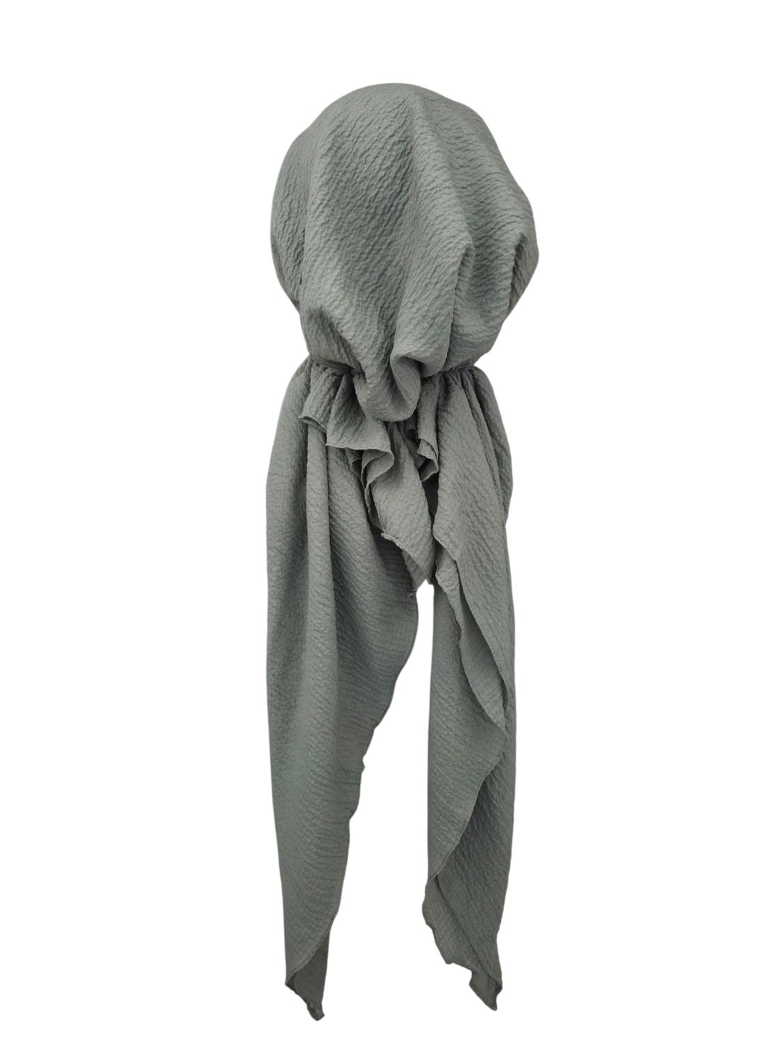 Sage textured solid pre-tied tichel