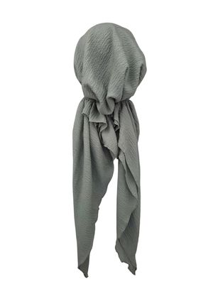Sage textured solid pre-tied tichel