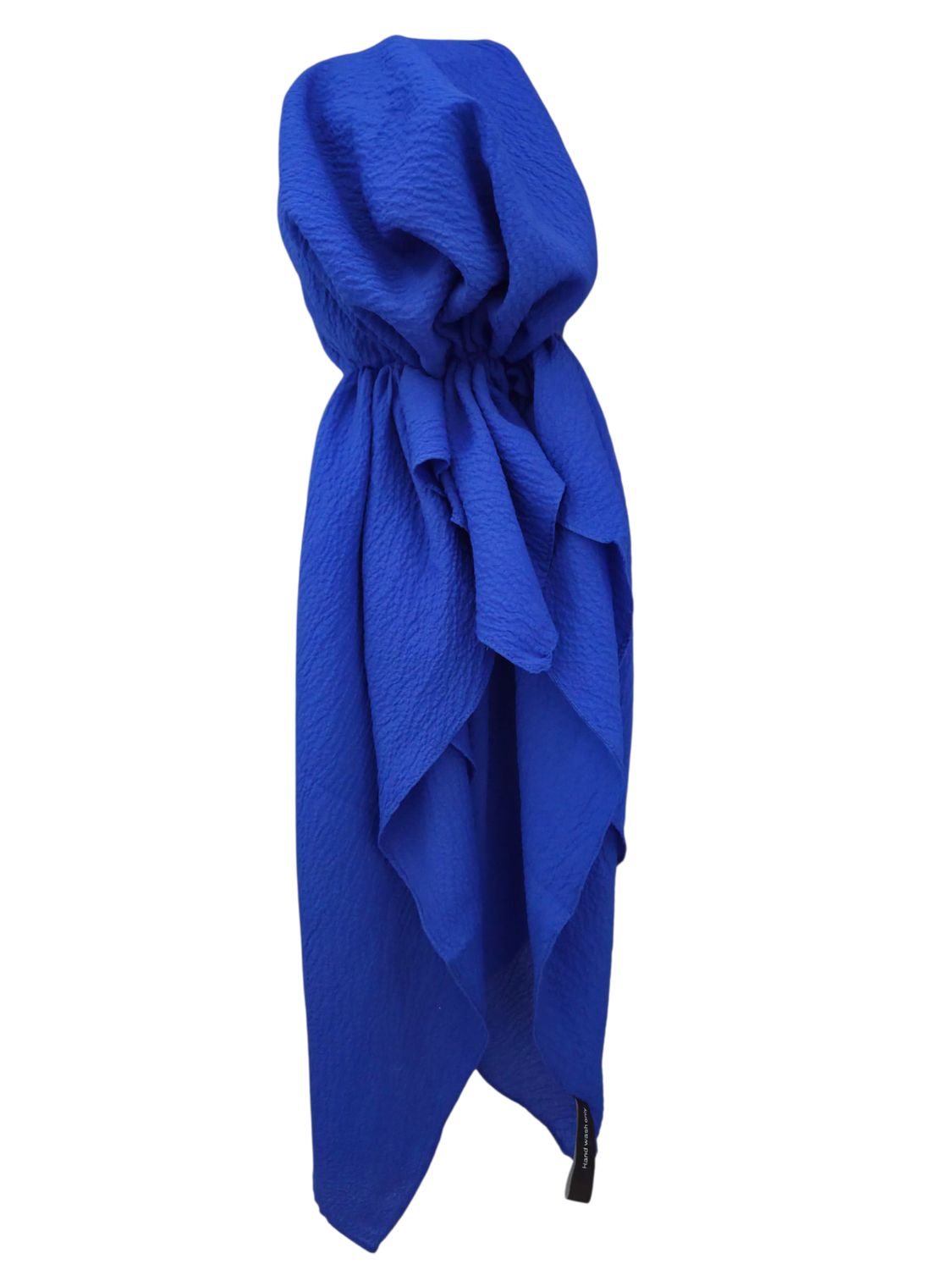 Bright blue textured solid pre-tied tichel