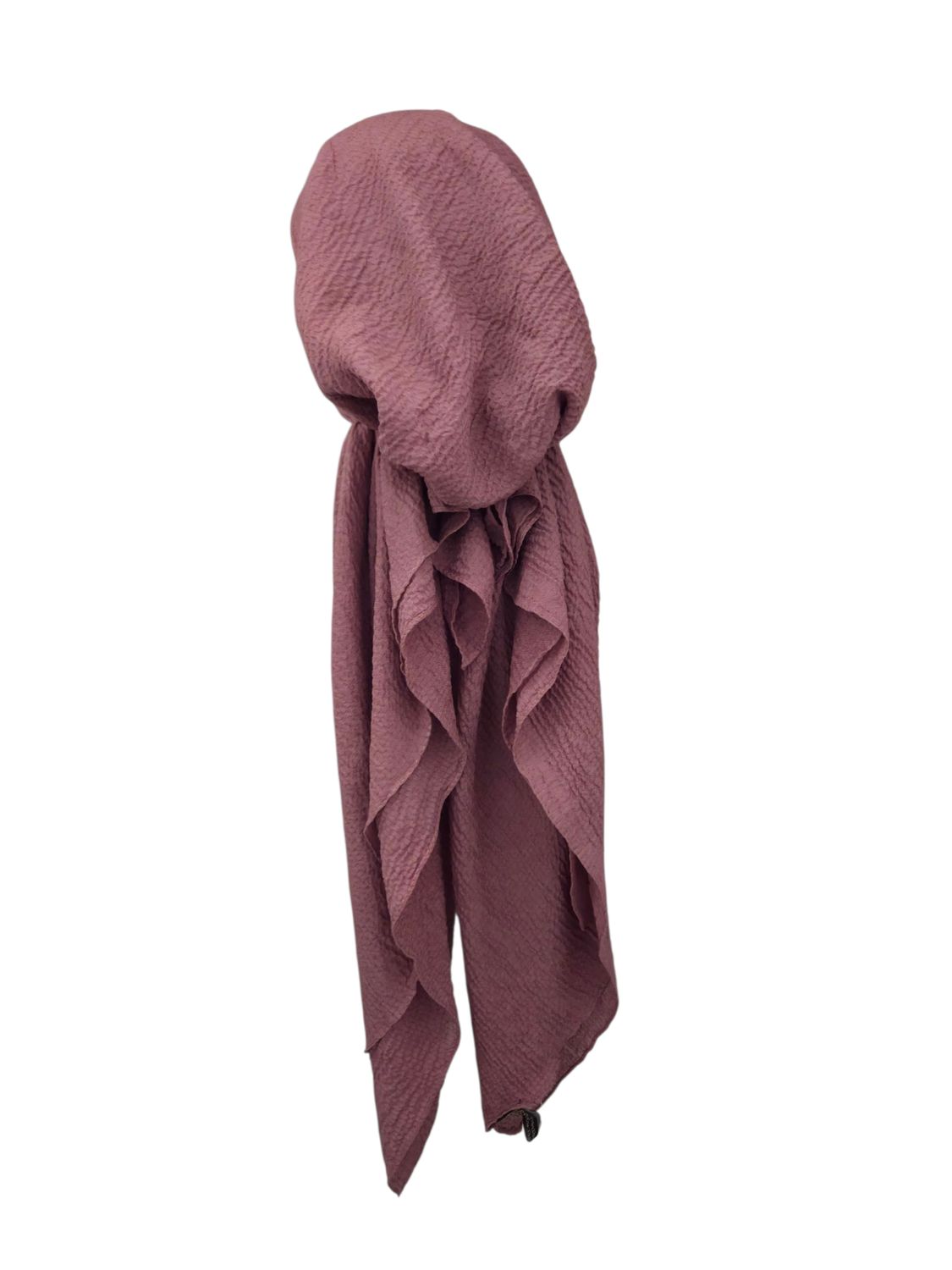 Deep mauve textured solid pre-tied tichel