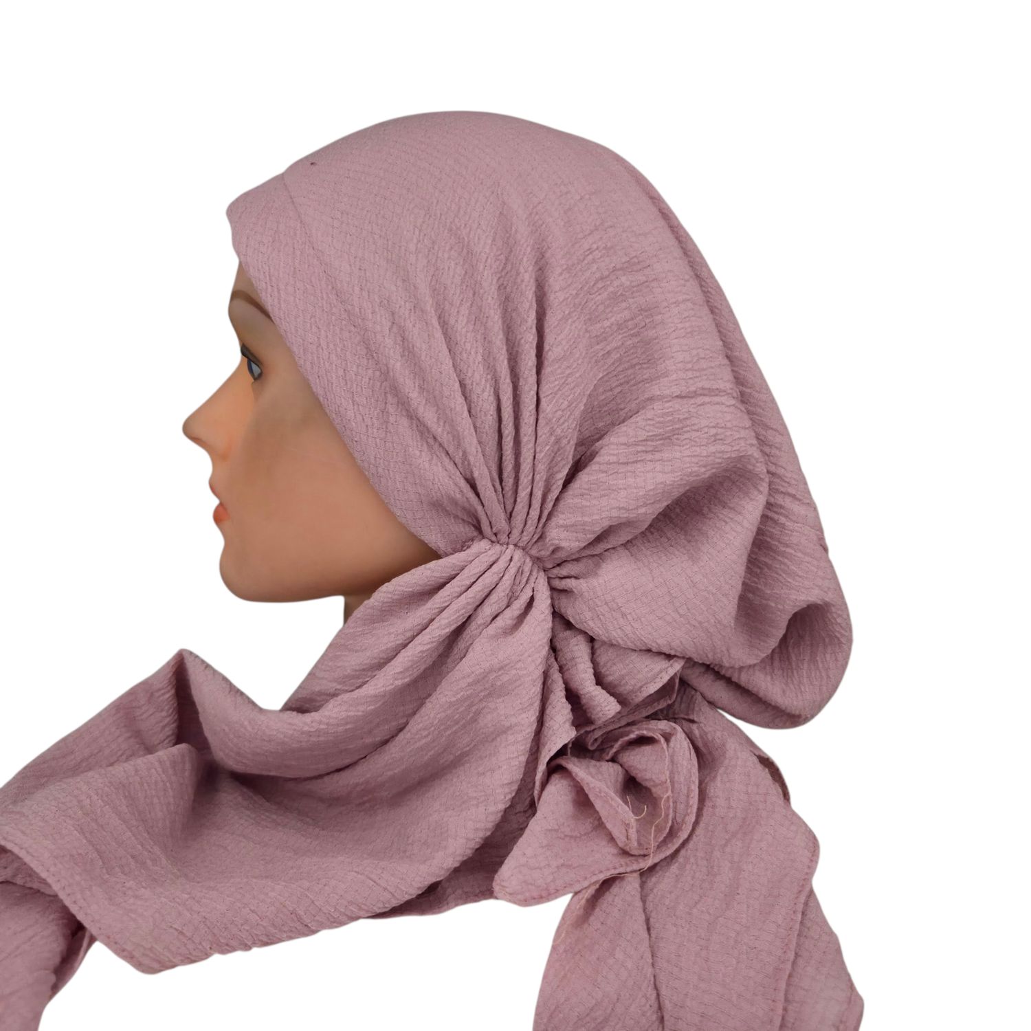 Blush textured solid pre-tied tichel