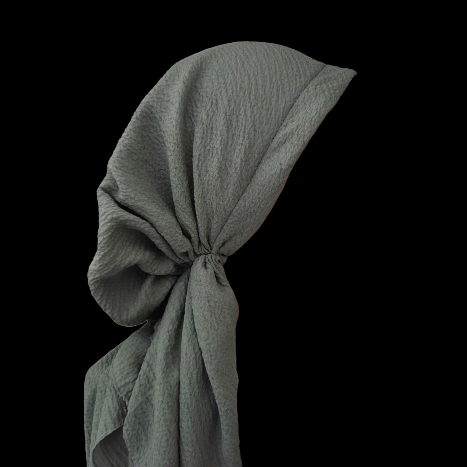 Sage textured solid pre-tied tichel