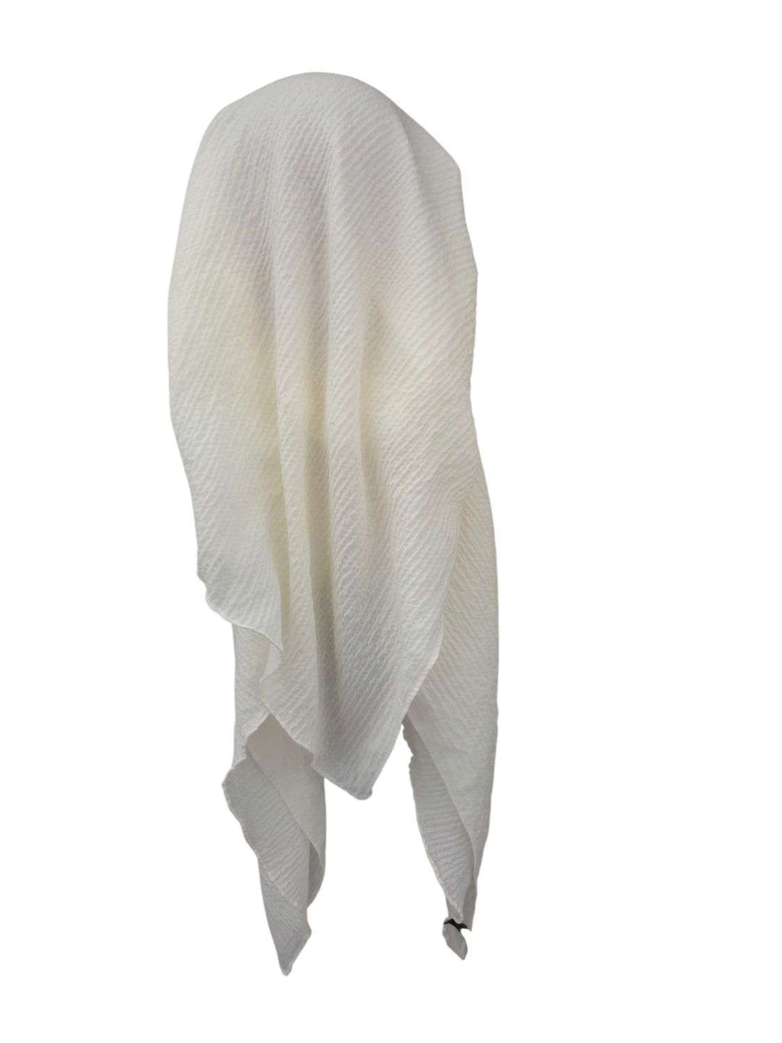 Cream - long kerchief back - textured pretied tichel (BBS) w/band sewn in
