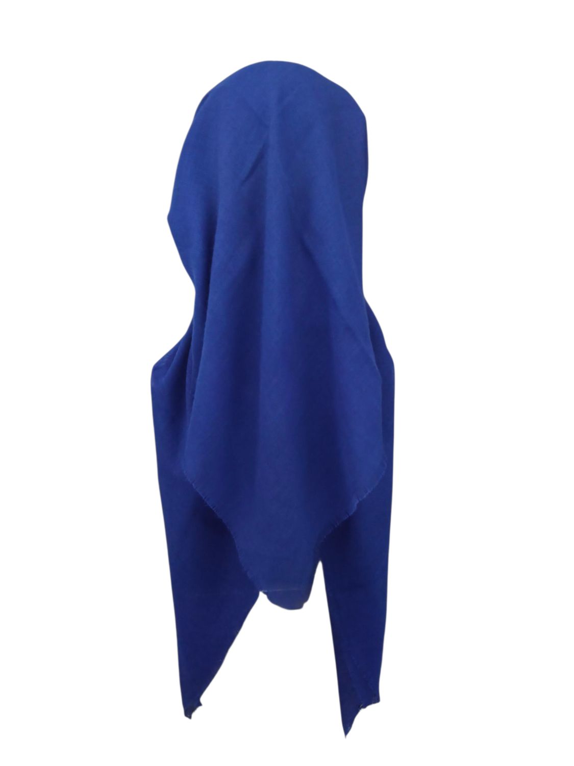 Bright blue - long kerchief back - soft fringes pretied tichel (BBS) w/band sewn in