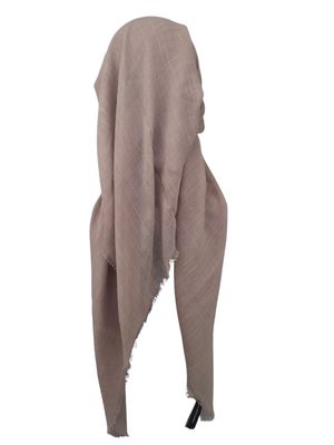Pinkish tan - long kerchief back - soft fringes pretied tichel (BBS) w/band sewn in