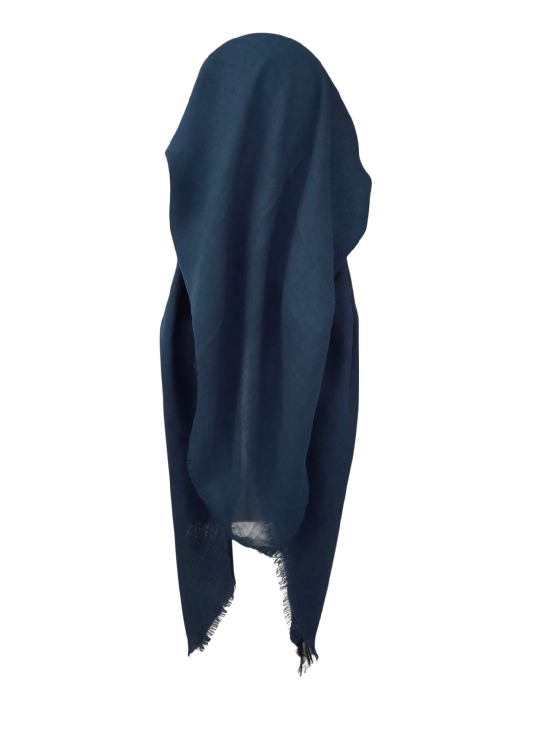 Deep green/teal - long kerchief back - soft fringes pretied tichel (BBS) w/band sewn in
