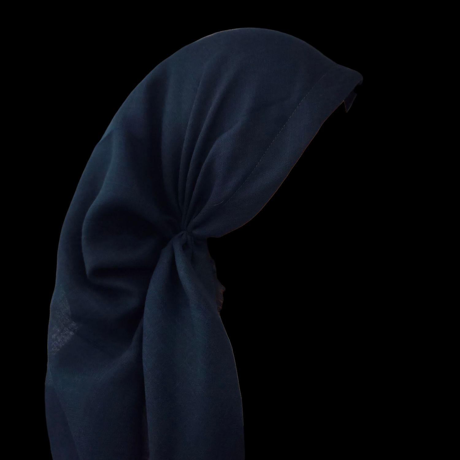 Deep green/teal - long kerchief back - soft fringes pretied tichel (BBS) w/band sewn in