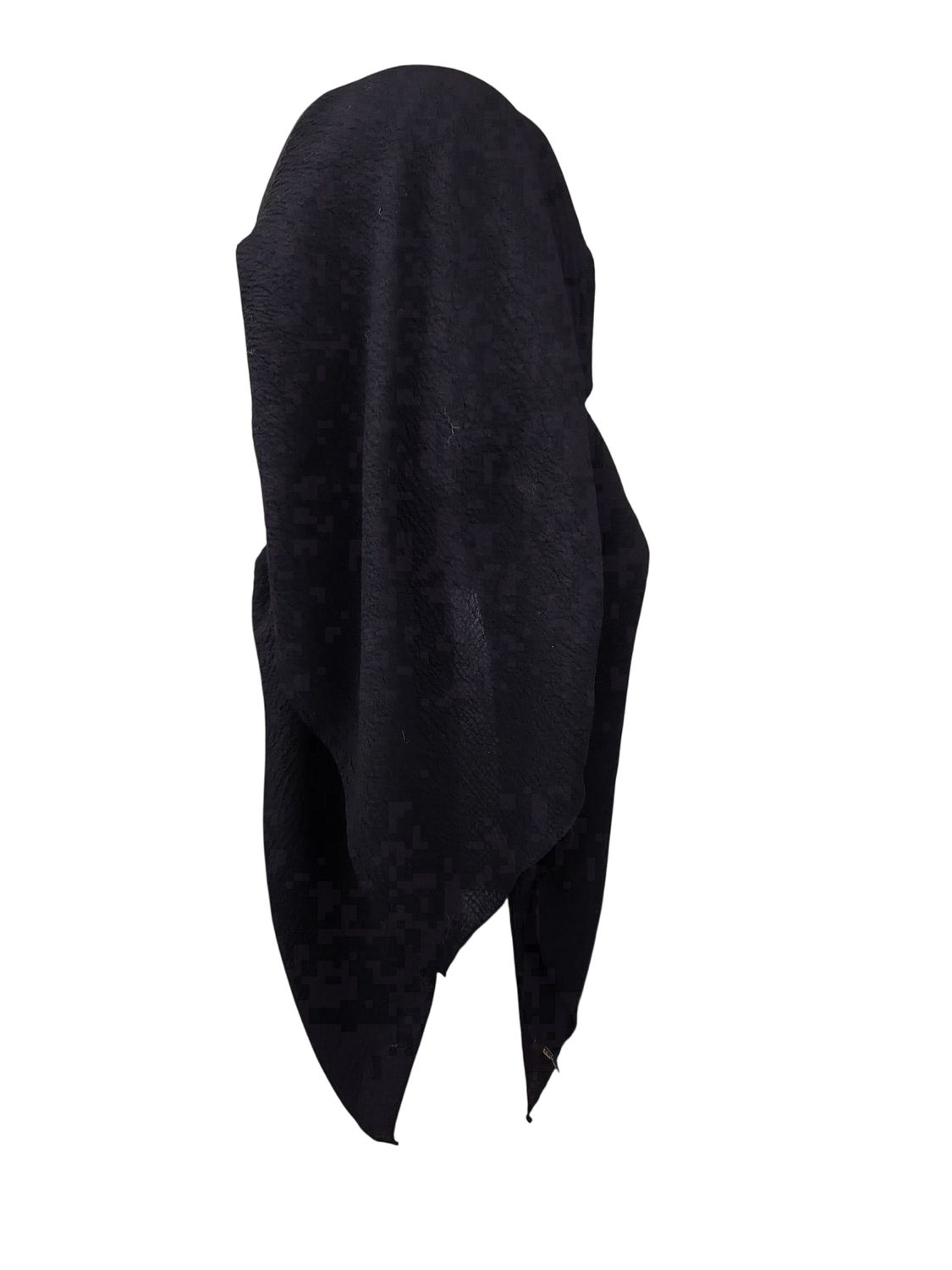 Black - long kerchief back - textured pretied tichel (BBS) w/band sewn in