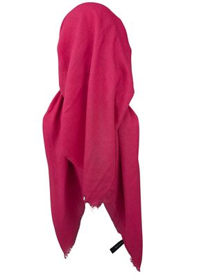 Glittery hot pink - long kerchief back - soft fringes pretied tichel (BBS) w/band sewn in