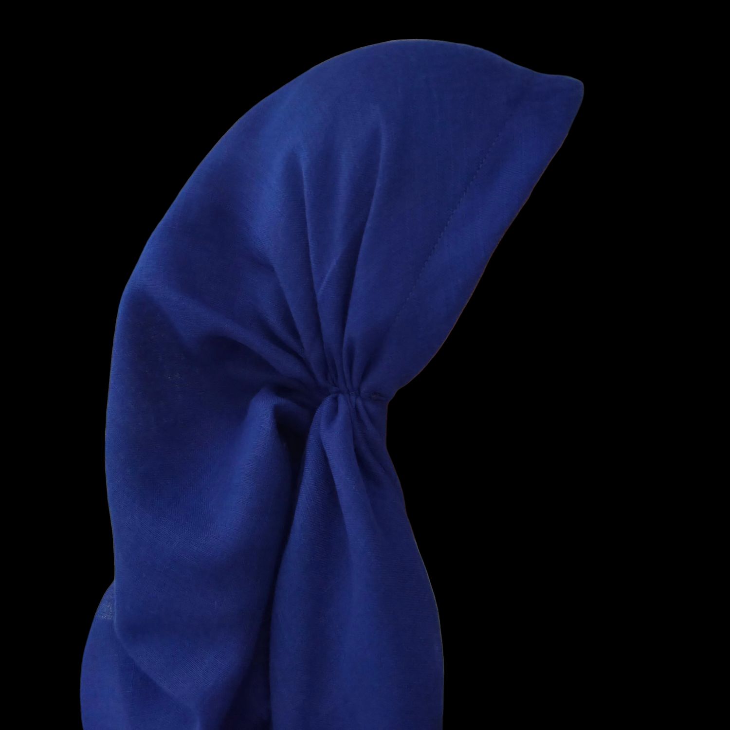 Bright blue - long kerchief back - soft fringes pretied tichel (BBS) w/band sewn in