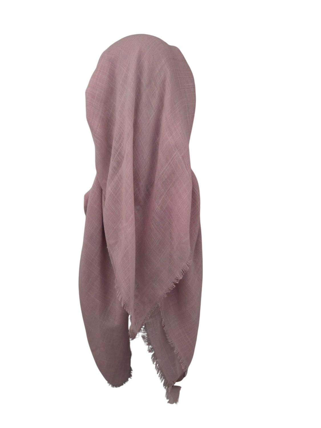 Mauve/blush - long kerchief back - soft fringes pretied tichel (BBS) w/band sewn in