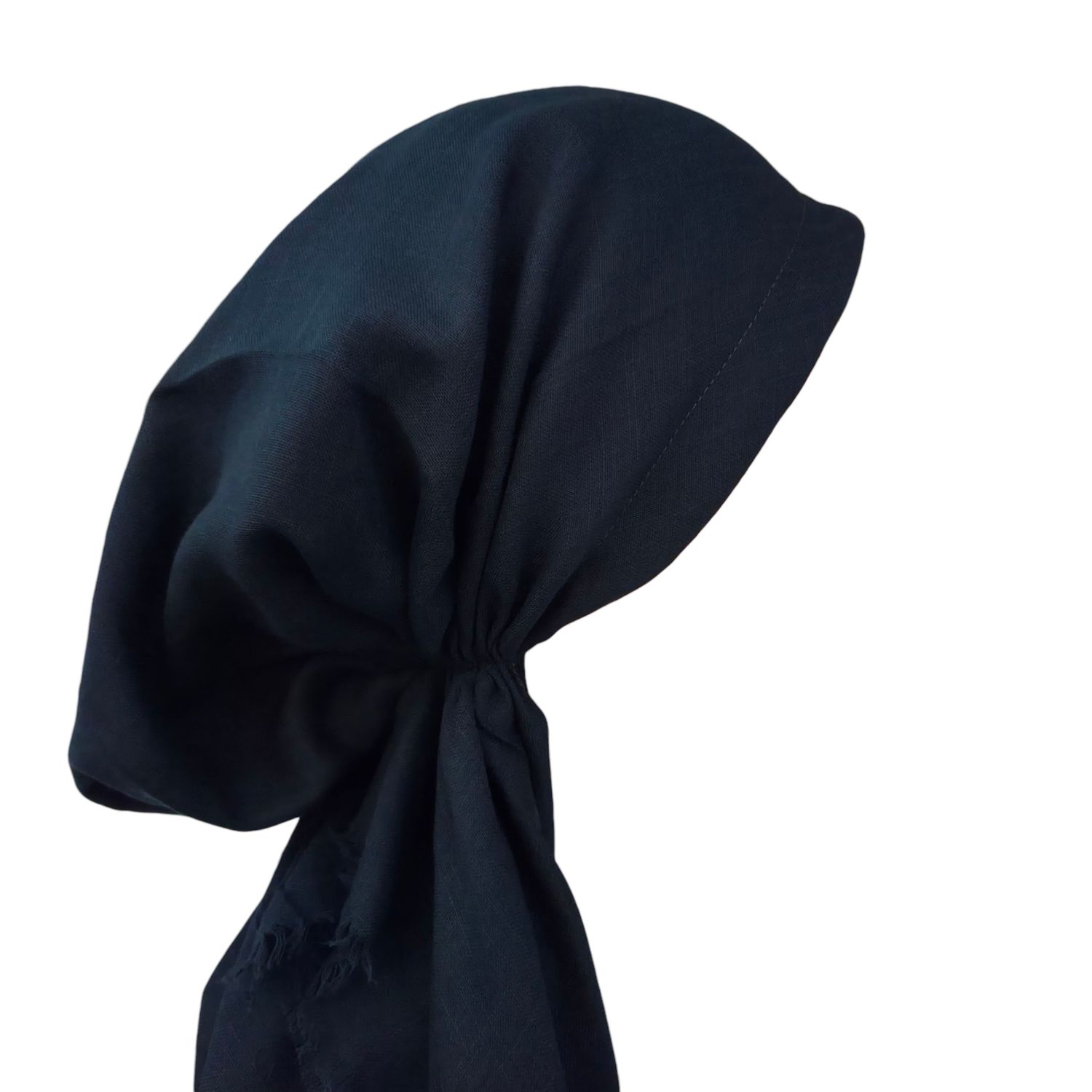 Deep teal green - soft fringes pretied tichel