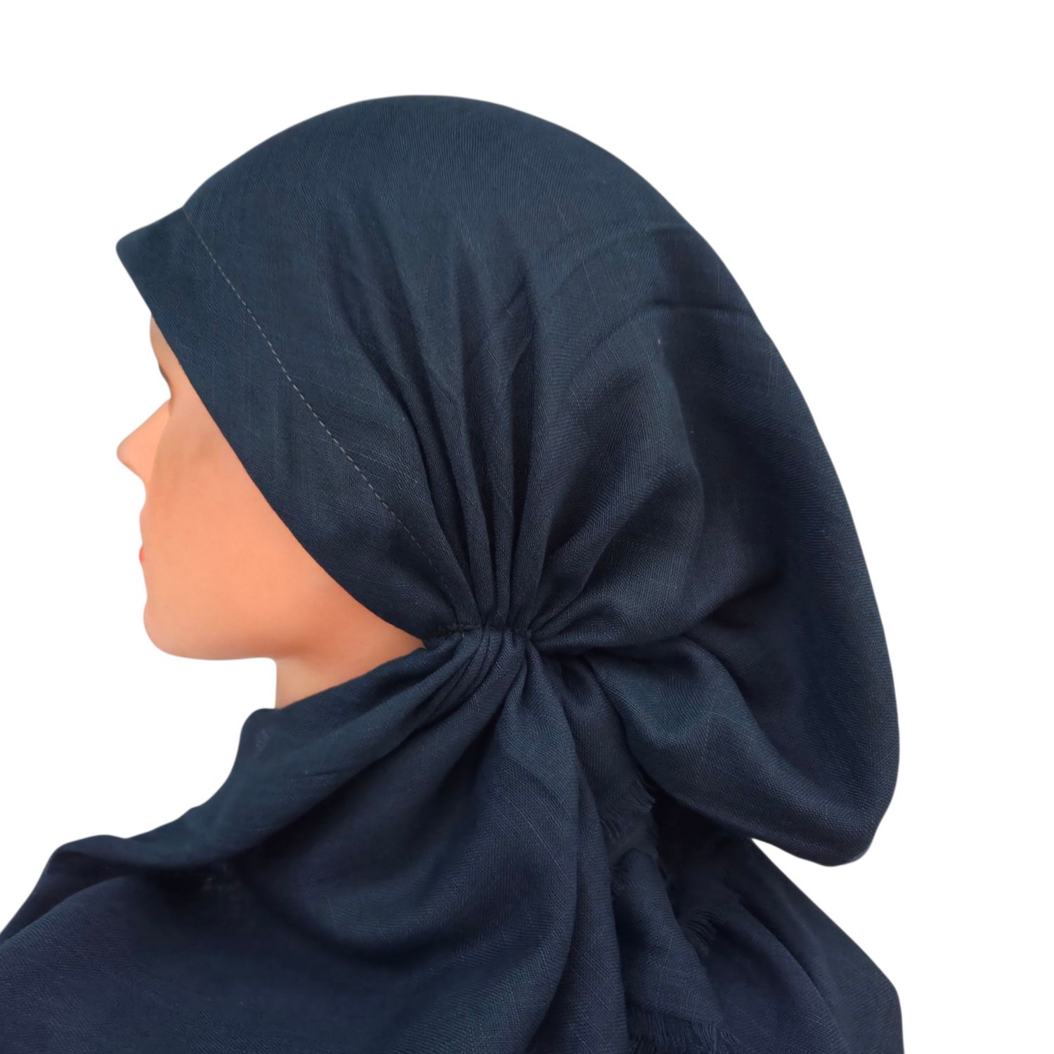 Deep teal green - soft fringes pretied tichel