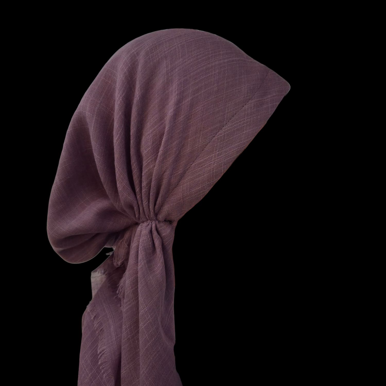 Deep lavender - soft fringes pretied tichel