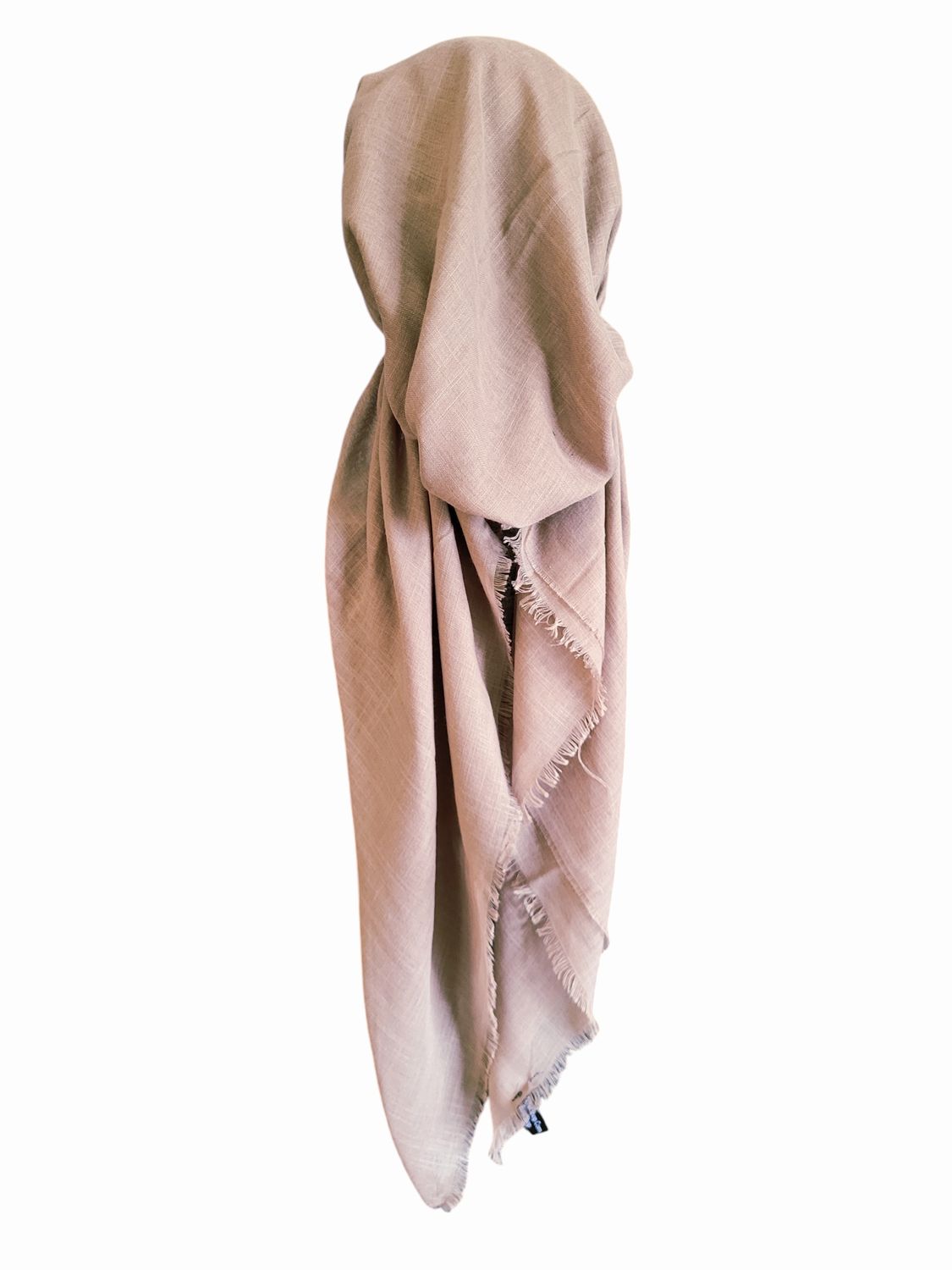 Tan solid  - soft fringes pretied tichel