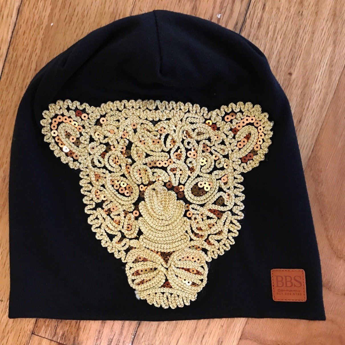 Black lion beanie