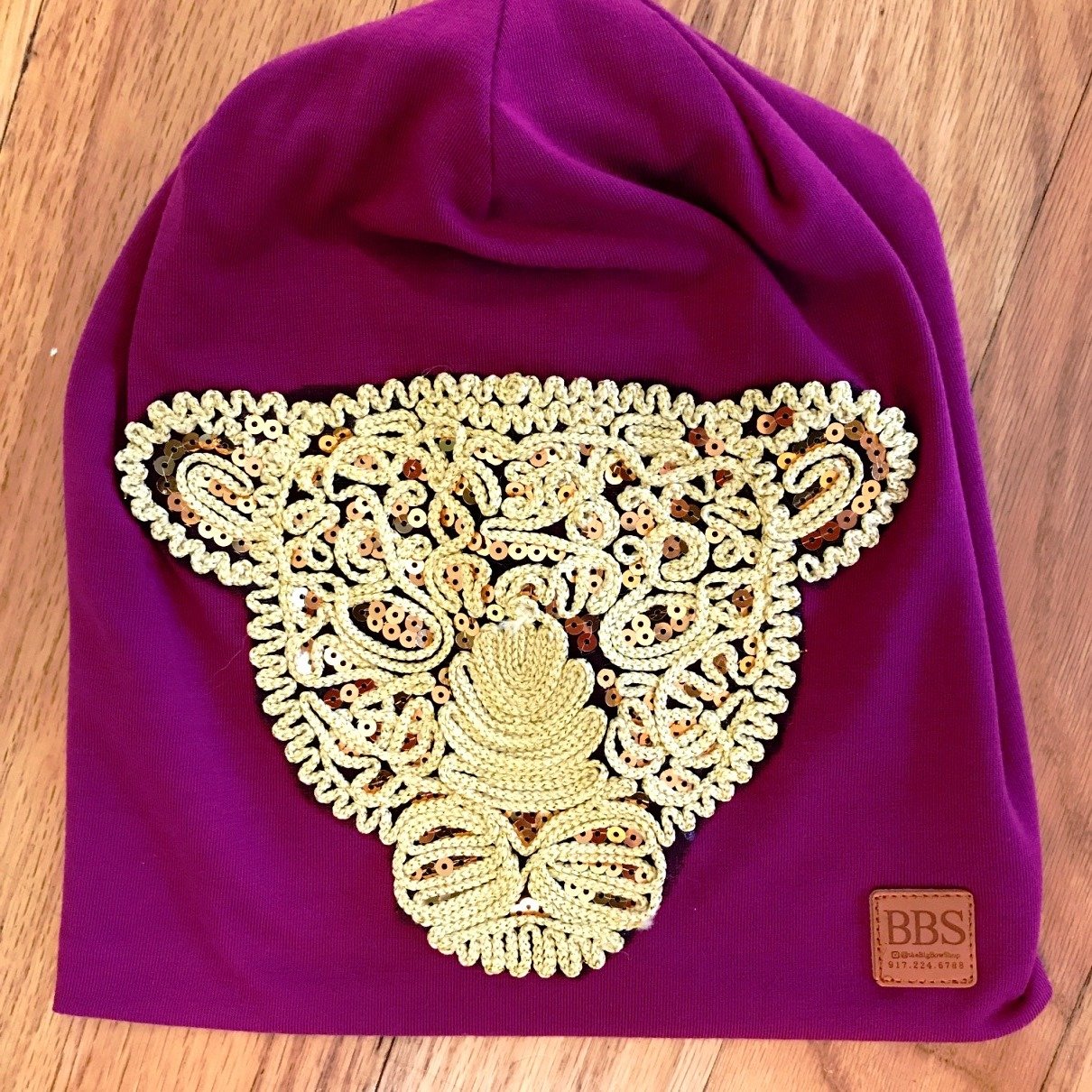 Magenta lion beanie