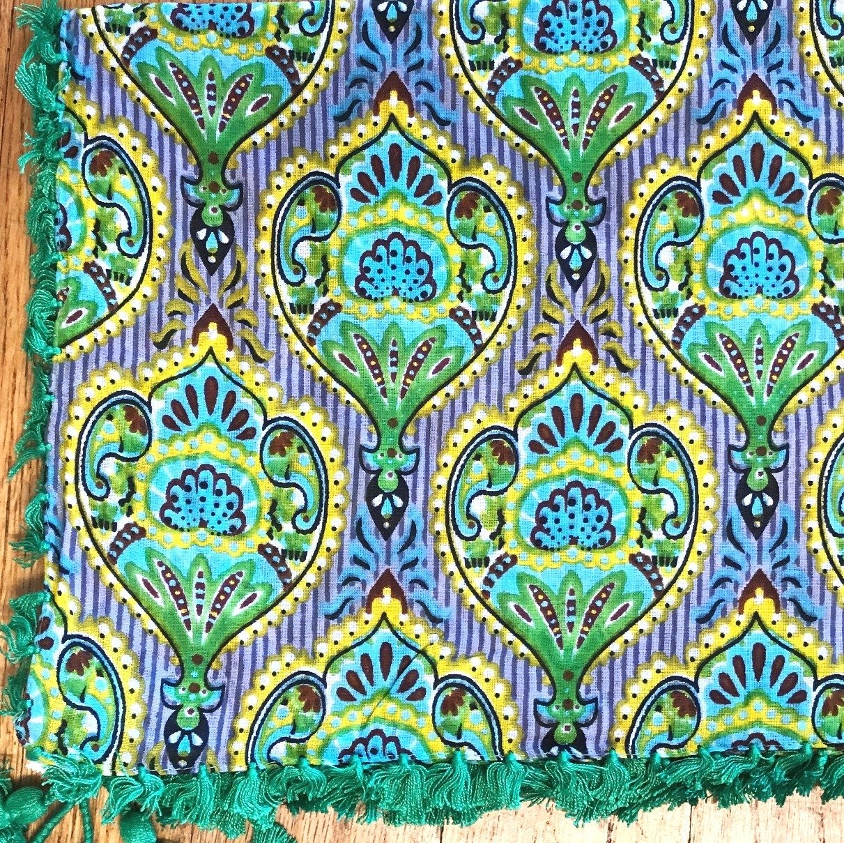 Turquoise green extra fancy tichel