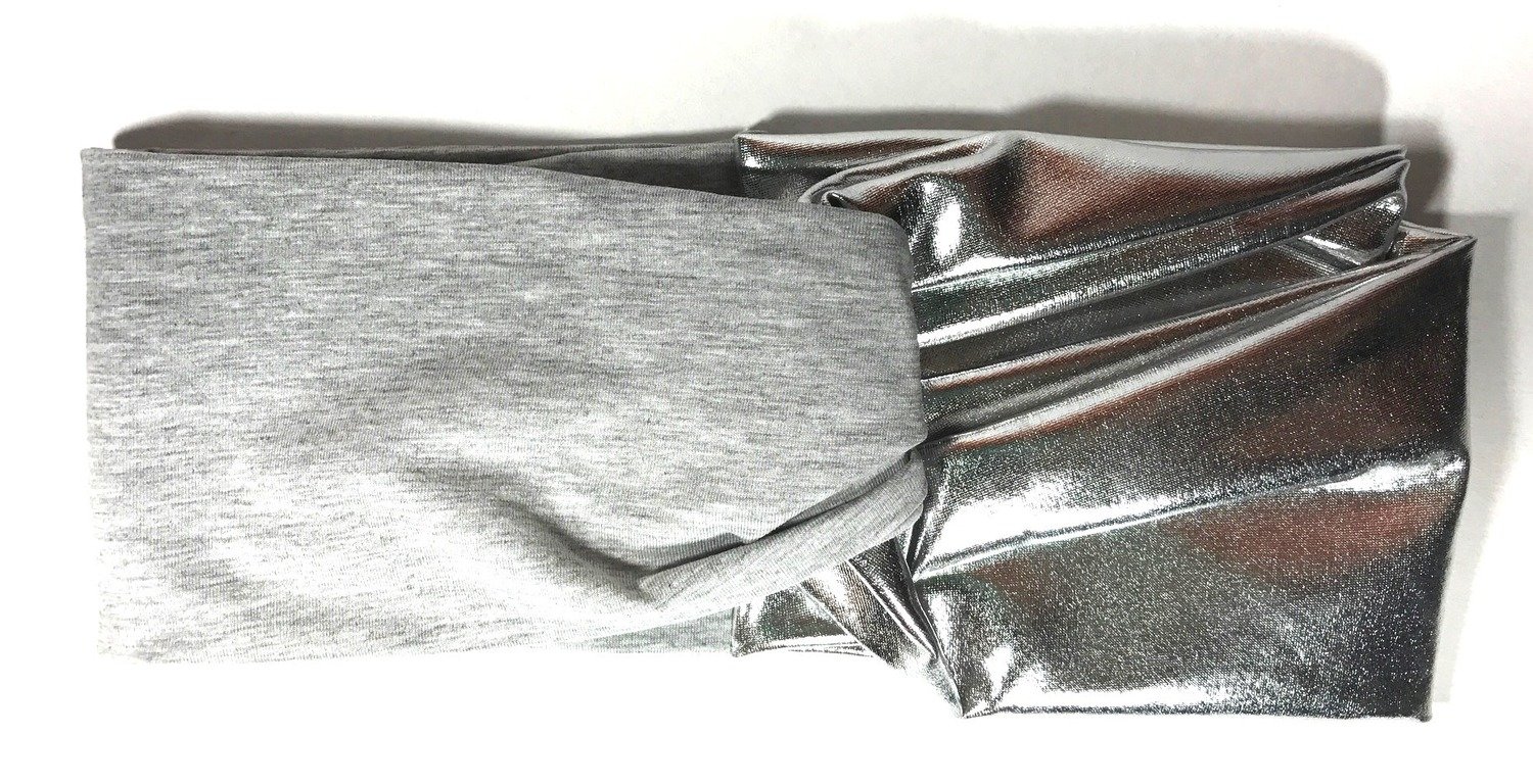 Light gray/silver pleather headband
