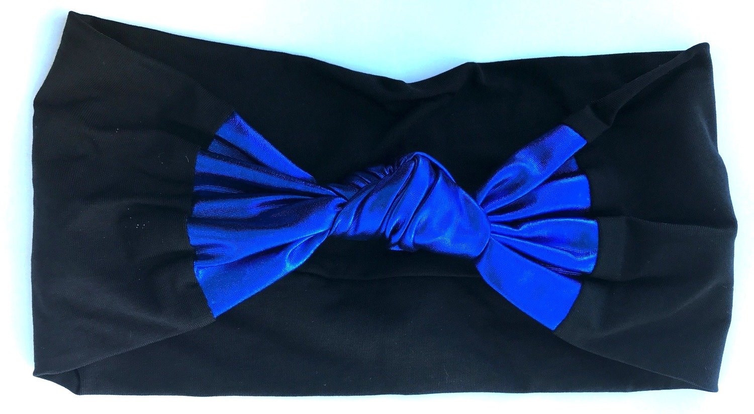 Black with blue foil knot headband