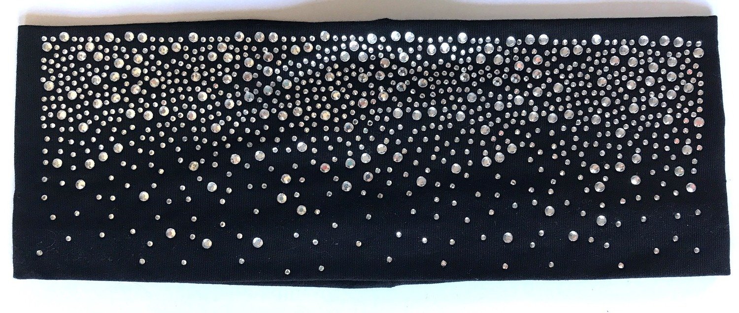 Black sparkling wide headband