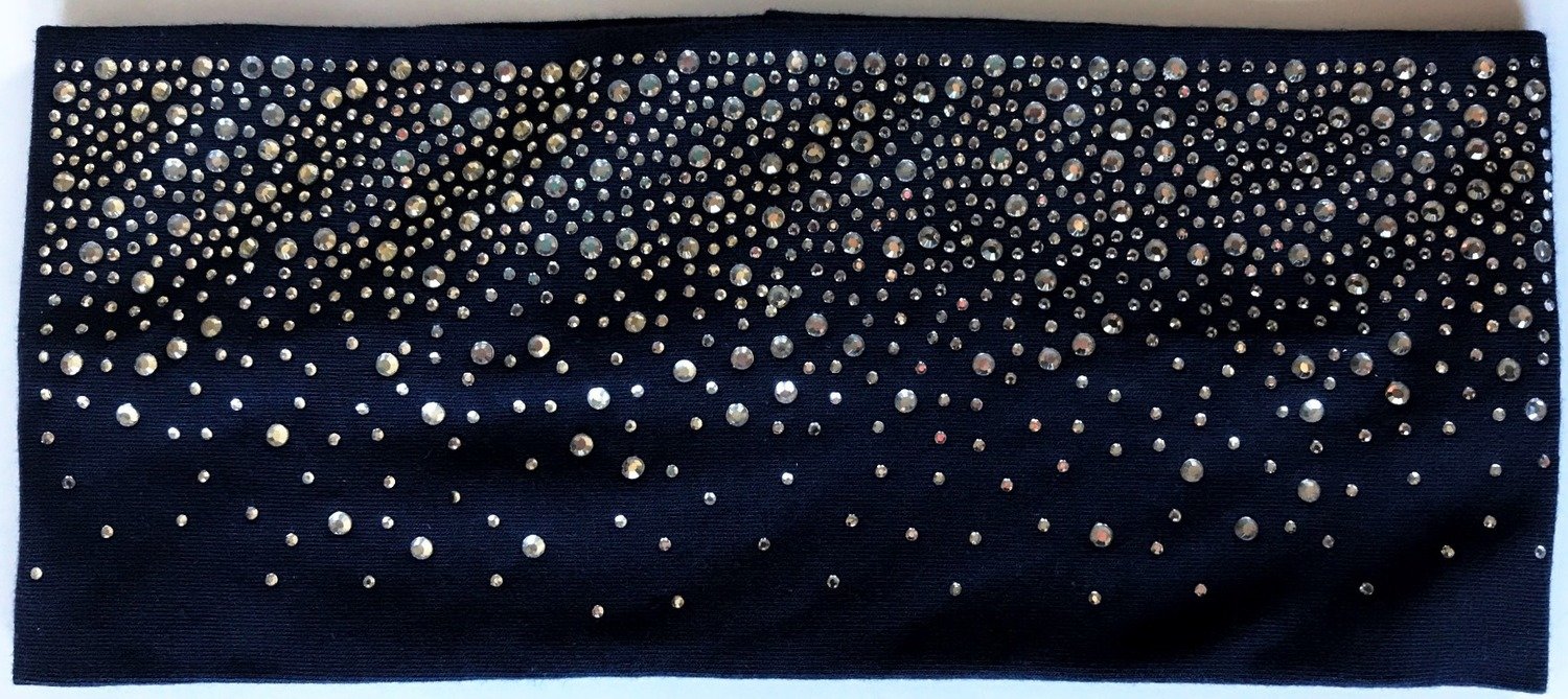 Navy sparkling wide headband