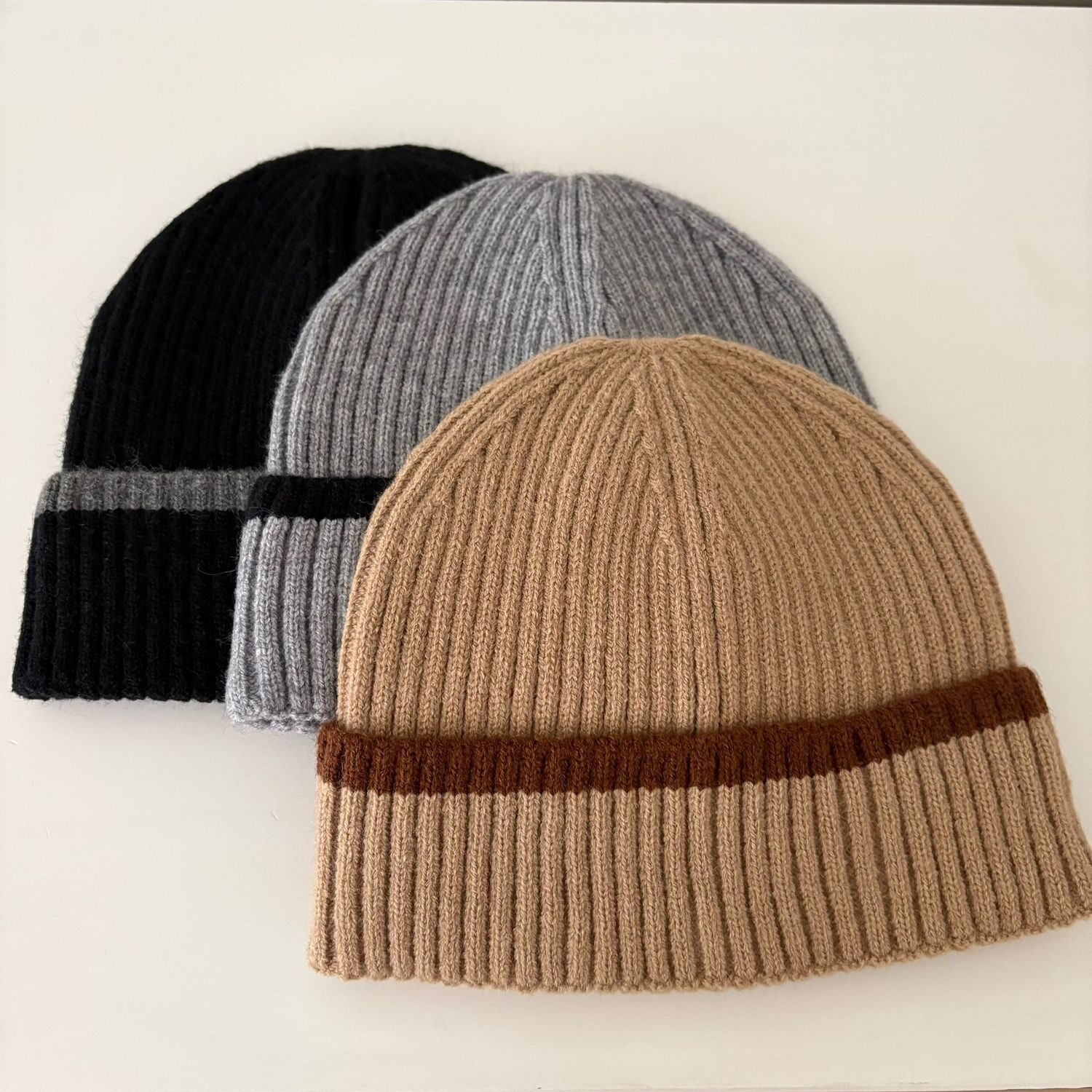 Stripe fold-over Hats