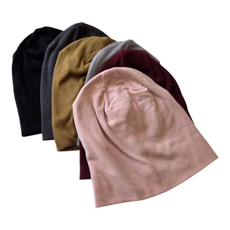 Corduroy look cotton beanies