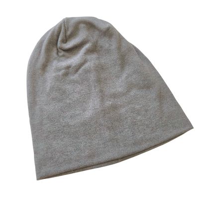 Corduroy look cotton beanie - light gray