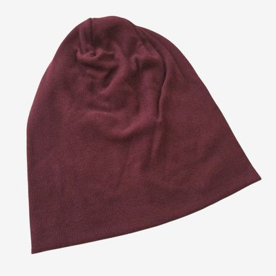 Corduroy look cotton beanie - burgundy