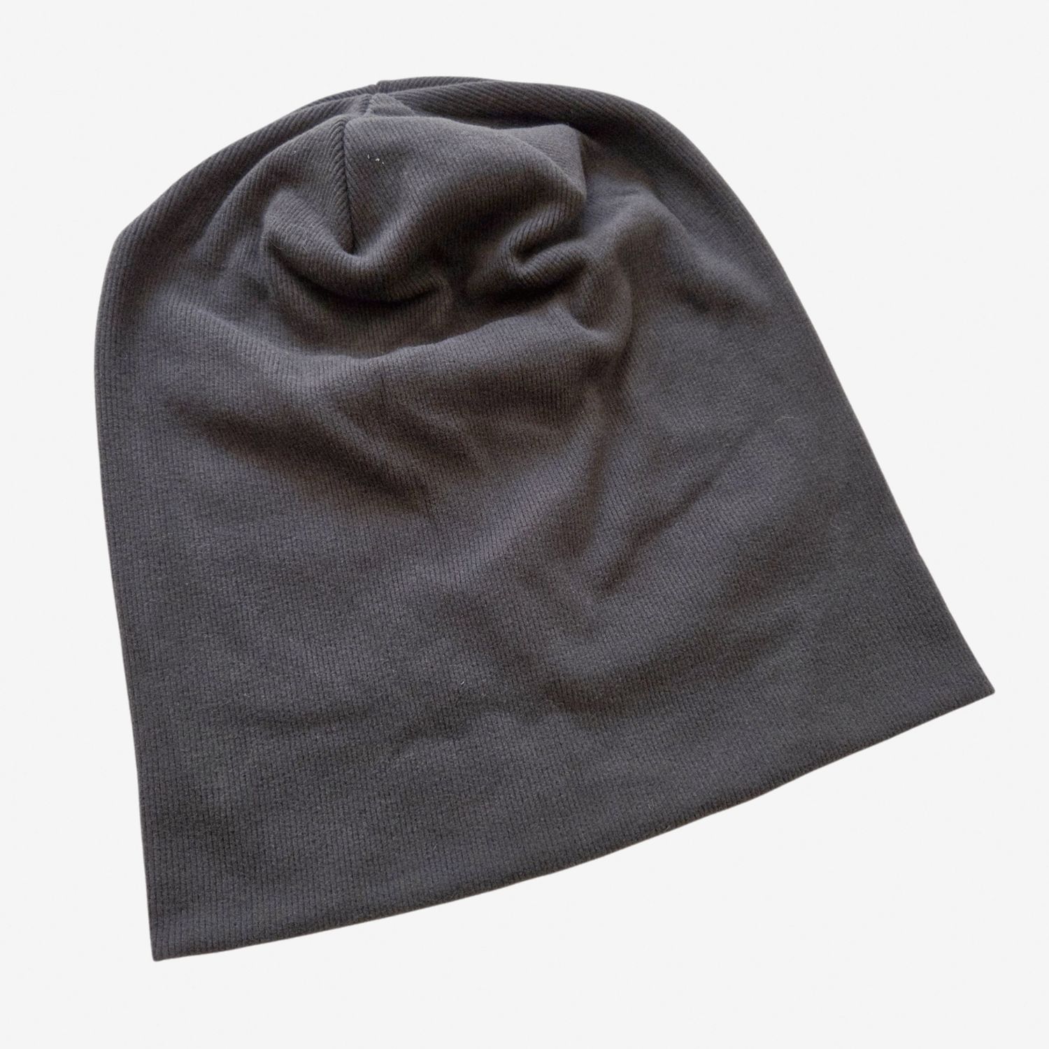 Corduroy look cotton beanie - charcoal