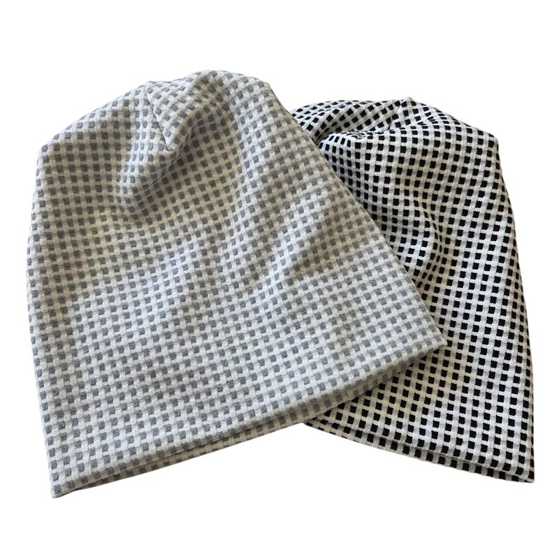 Mid-weight gingham beanies