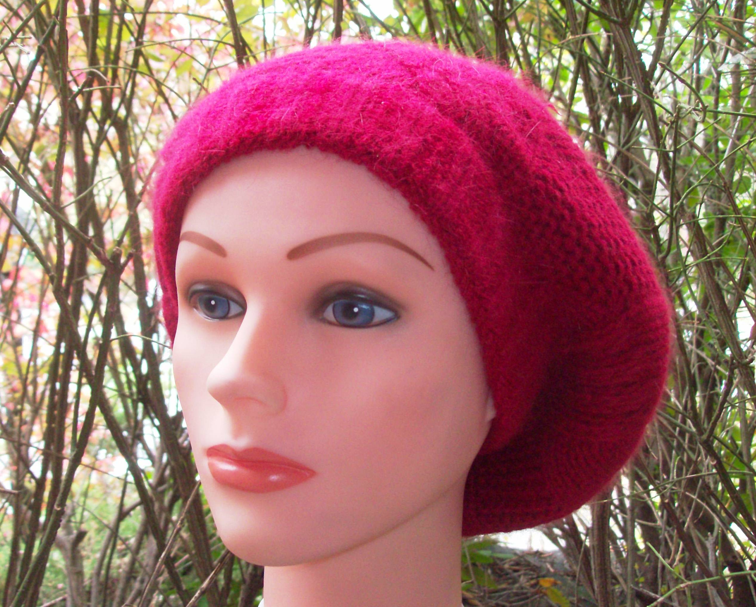 NY style angora beret red