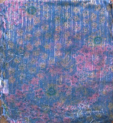 Pretty pattern lurex tichel pale blue