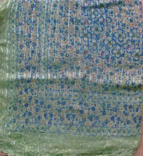 Pretty pattern lurex tichel green