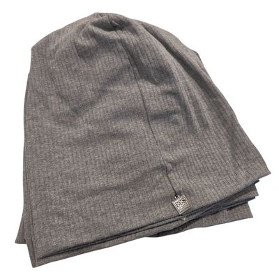 Medium gray beanie - thick ribs