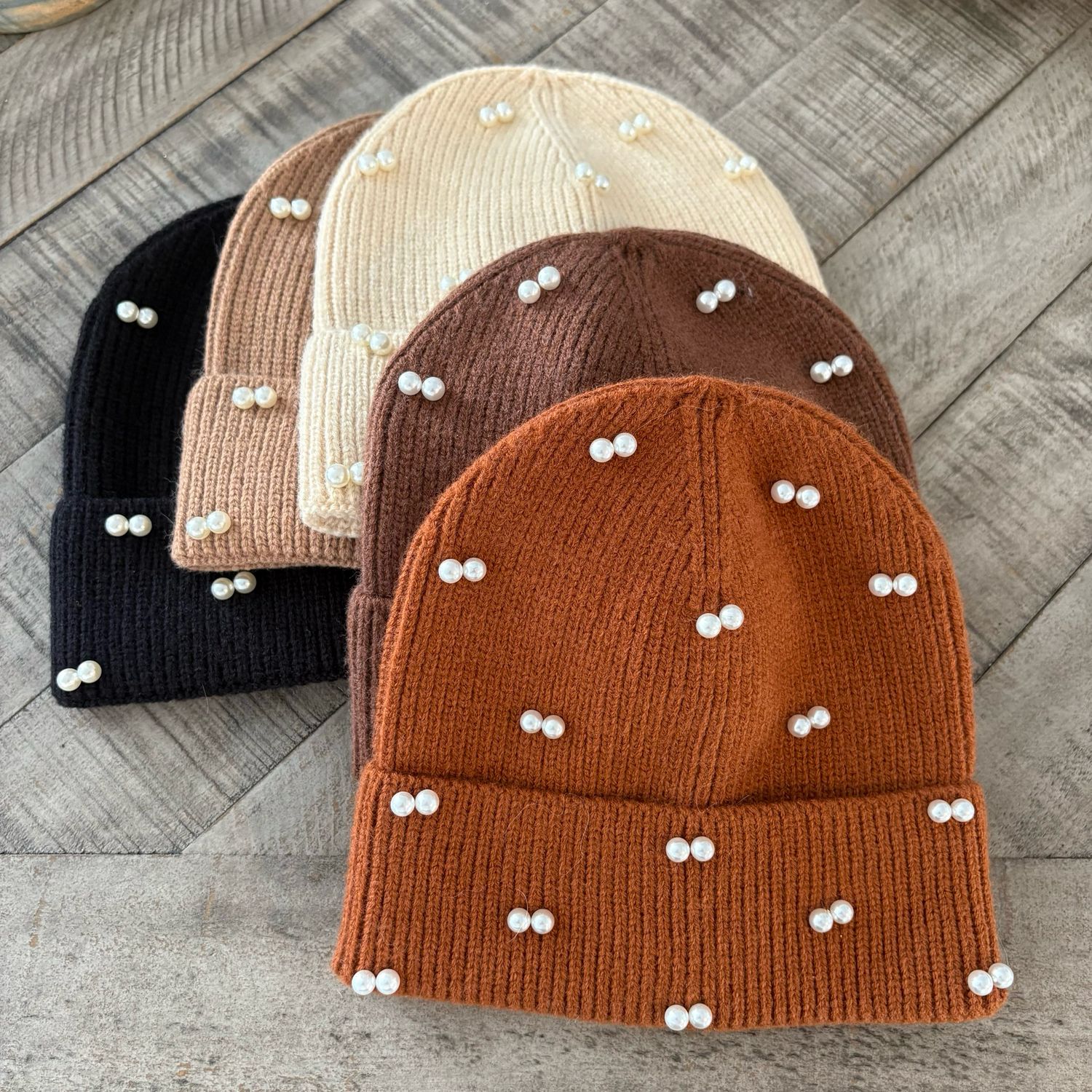 Pearled Fold-over Hats