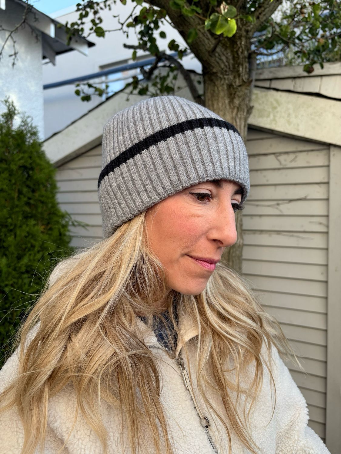 Stripe fold-over Hats