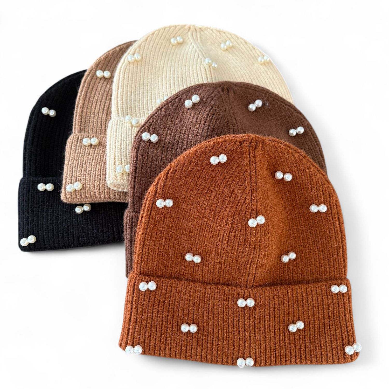 Pearled Fold-over Hats